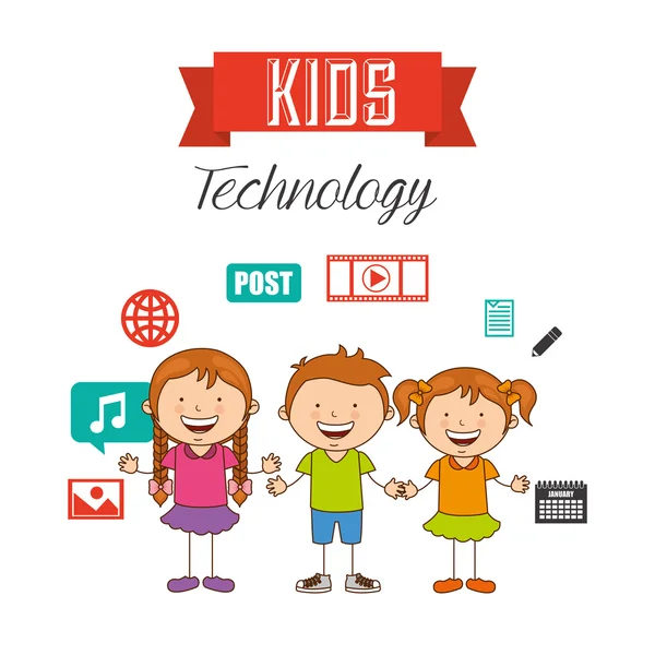Enfants technologiques — Image vectorielle