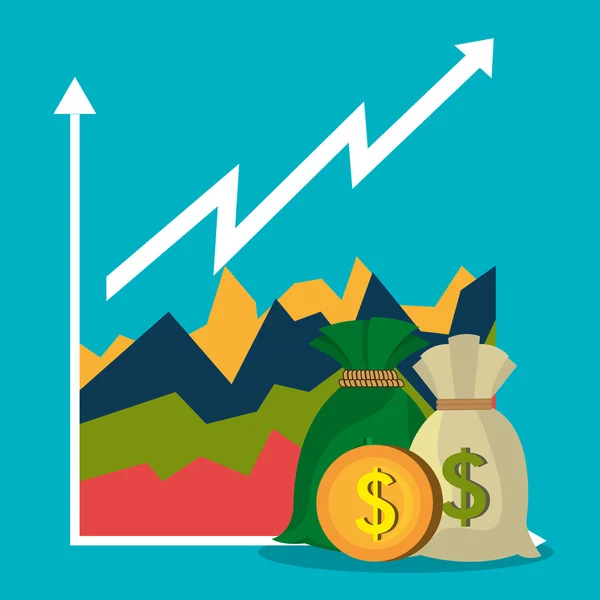 Dinero, economía, negocios y ahorros . — Vector de stock