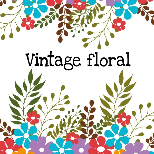 Floral e flores design decorativo — Vetor de Stock