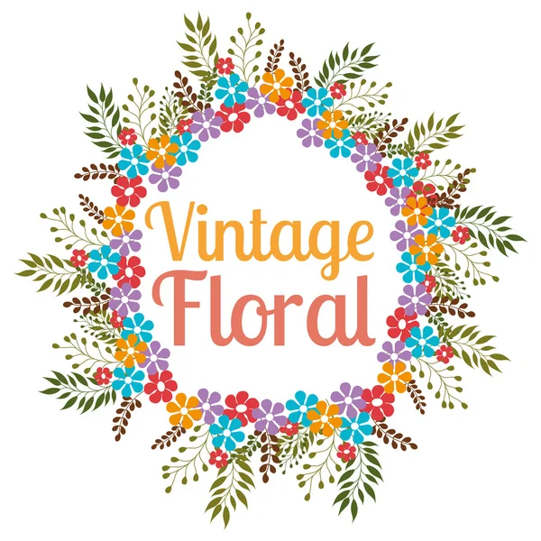 Floral e flores design decorativo — Vetor de Stock