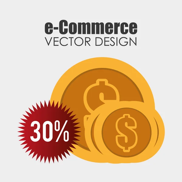 Bevásárló- és e-kereskedelmi grafikai tervezés — Stock Vector