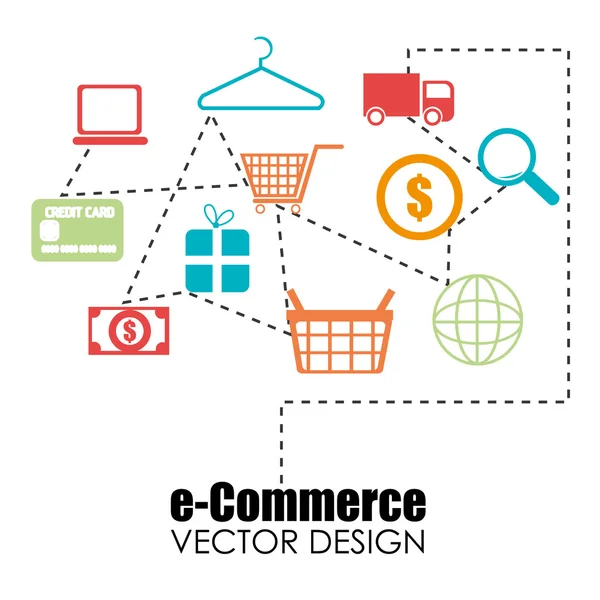 Shopping och e-handel grafisk design — Stock vektor