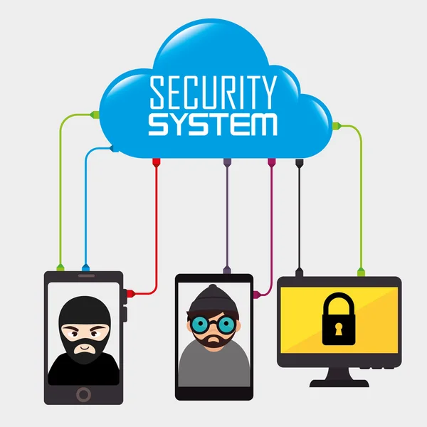 Security and surveillance system — Stock Vector