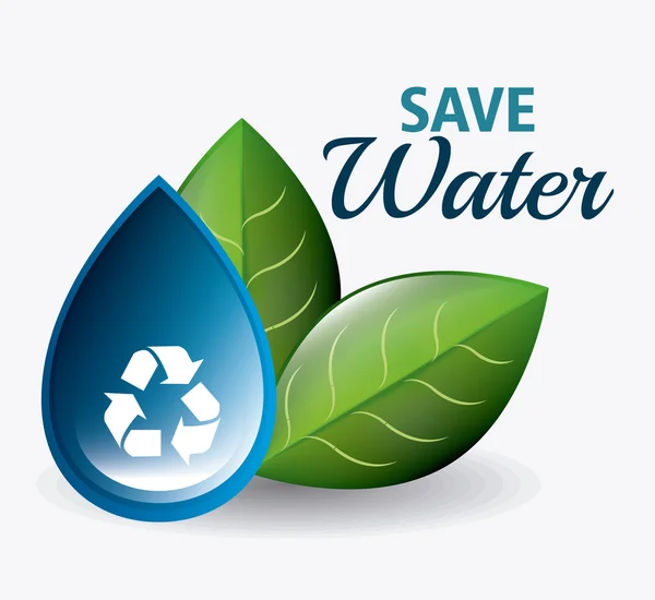 Save water ecology — Stock Vector