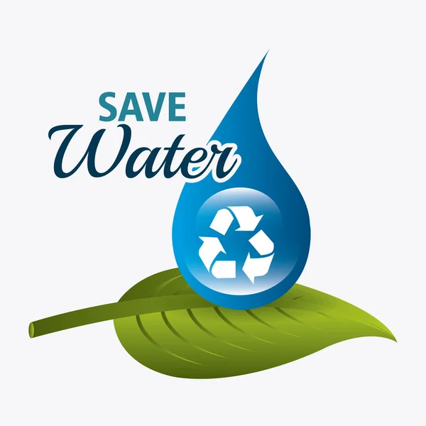 Save water ecology — Stock Vector