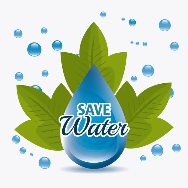 Save water ecology — Stock Vector