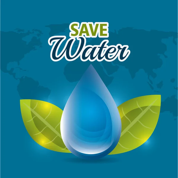 Save water ecology — Stock Vector