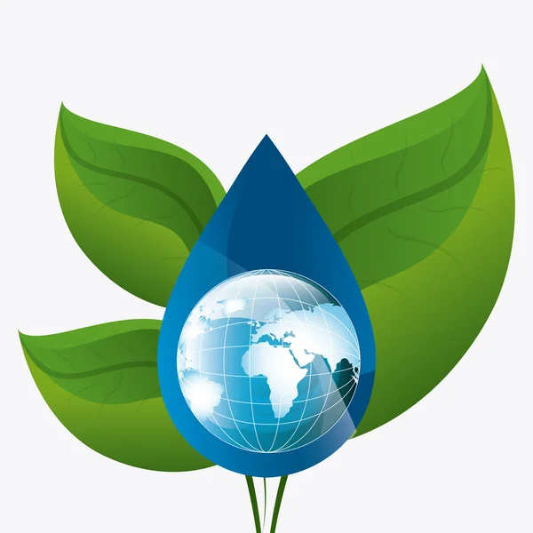 Ahorre agua ecología — Vector de stock