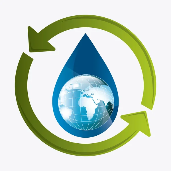 Economizar ecologia da água —  Vetores de Stock