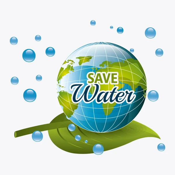 Risparmiare acqua ecologia — Vettoriale Stock