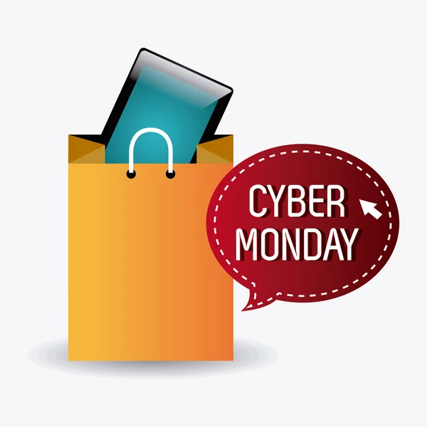 Cyber lunes temporada de compras — Vector de stock