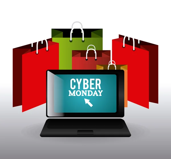 Cyber segunda-feira temporada de compras — Vetor de Stock