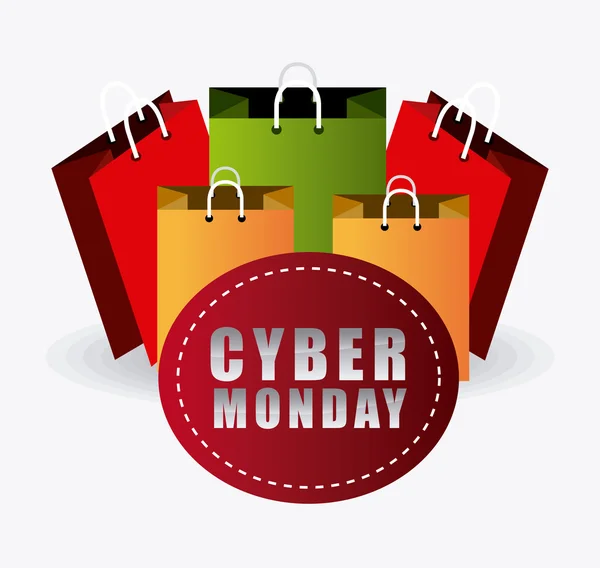 Cyber segunda-feira temporada de compras — Vetor de Stock