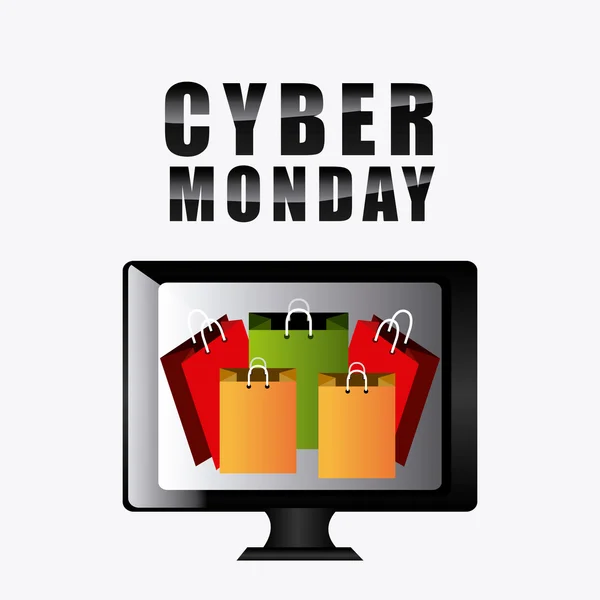 Siber Pazartesi alışveriş sezonu — Stok Vektör
