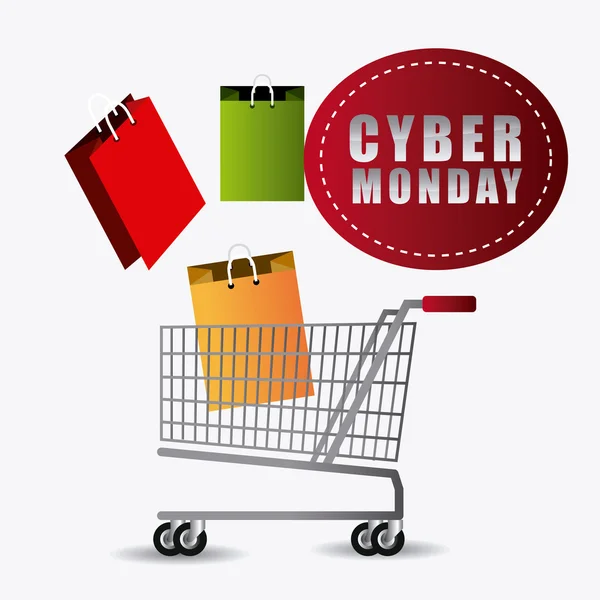 Siber Pazartesi alışveriş sezonu — Stok Vektör