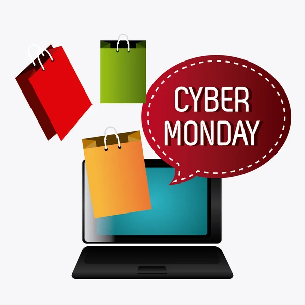 Cyber-Monday-Shopping-Saison — Stockvektor