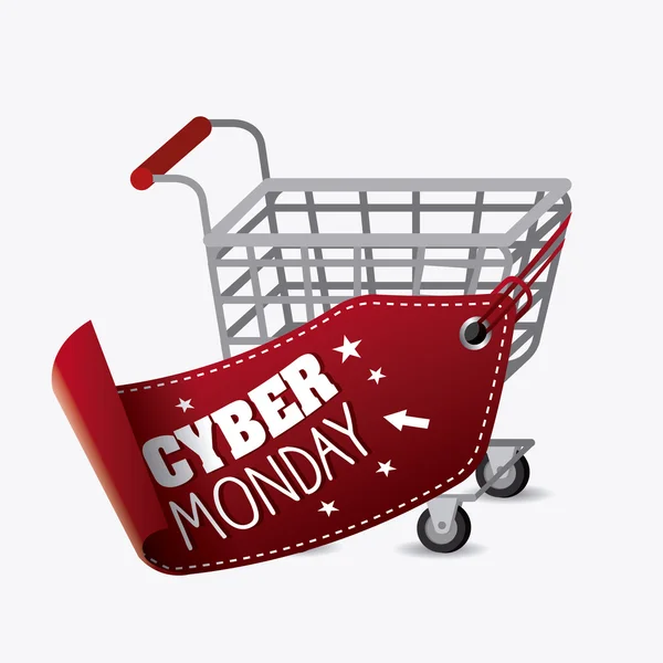 Cyber lunes temporada de compras — Vector de stock