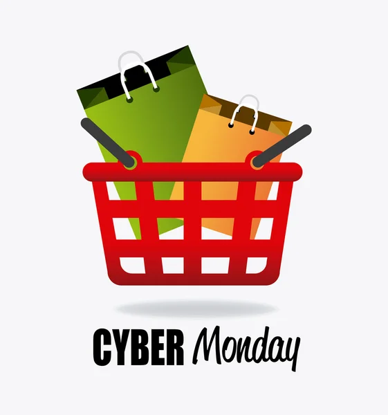 Cyber segunda-feira temporada de compras — Vetor de Stock