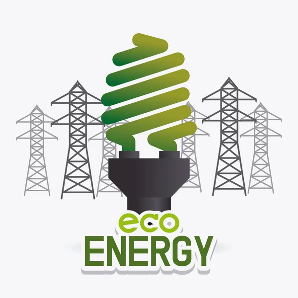 Progettazione ecologia dell'energia verde — Vettoriale Stock