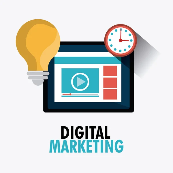 Progettazione marketing digitale . — Vettoriale Stock