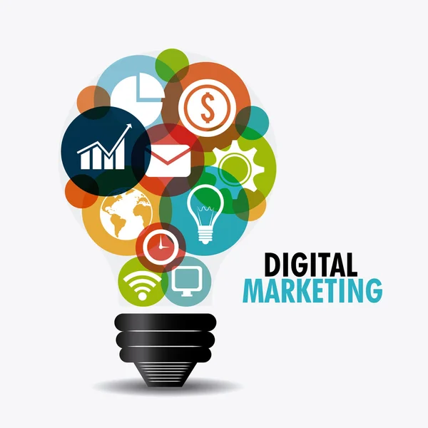 Progettazione marketing digitale . — Vettoriale Stock