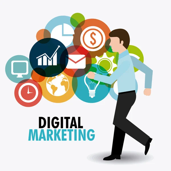 Progettazione marketing digitale — Vettoriale Stock