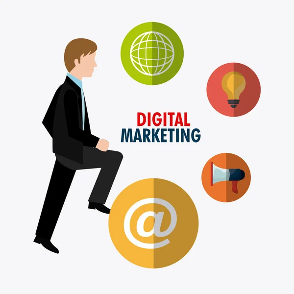 Progettazione marketing digitale — Vettoriale Stock