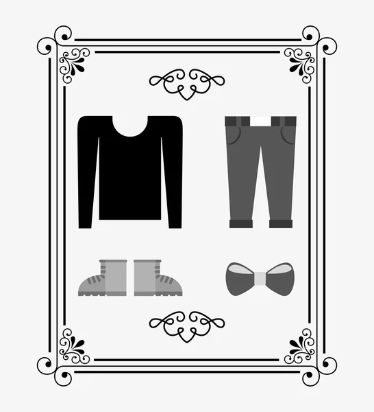 Clothes and frame design — Stock Vector