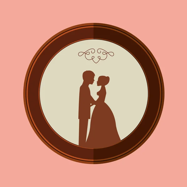 Diseño del marco de boda — Vector de stock