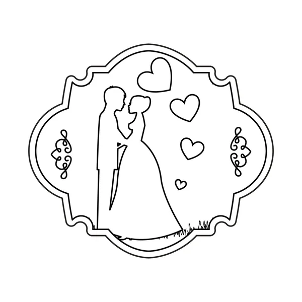 Conception de cadre de mariage — Image vectorielle