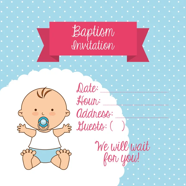 Baptism invitation design — Stock Vector