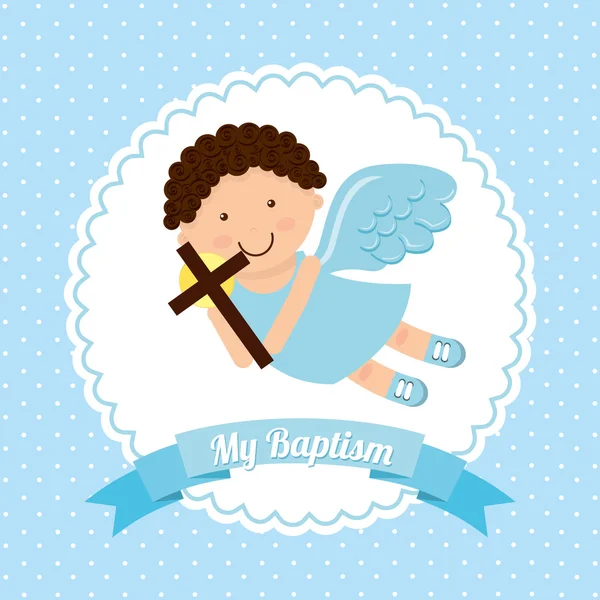 Vaftiz davetiye tasarım — Stok Vektör