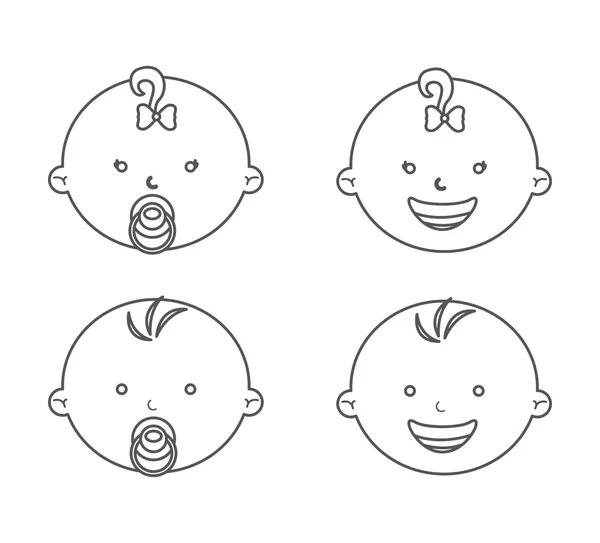 Conception visage de bébé — Image vectorielle