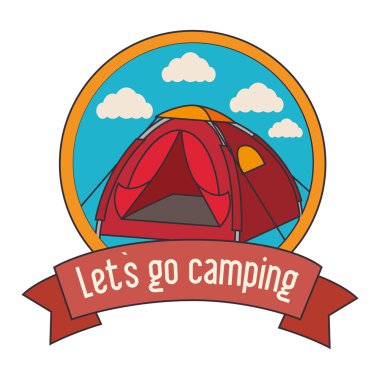 Yaz kamp ve seyahat çizgi film