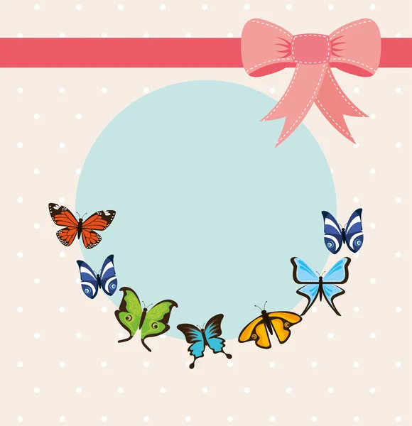 Beau cadre papillon — Image vectorielle