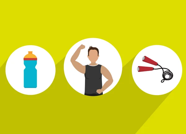 Estilo de vida saludable fitness — Vector de stock