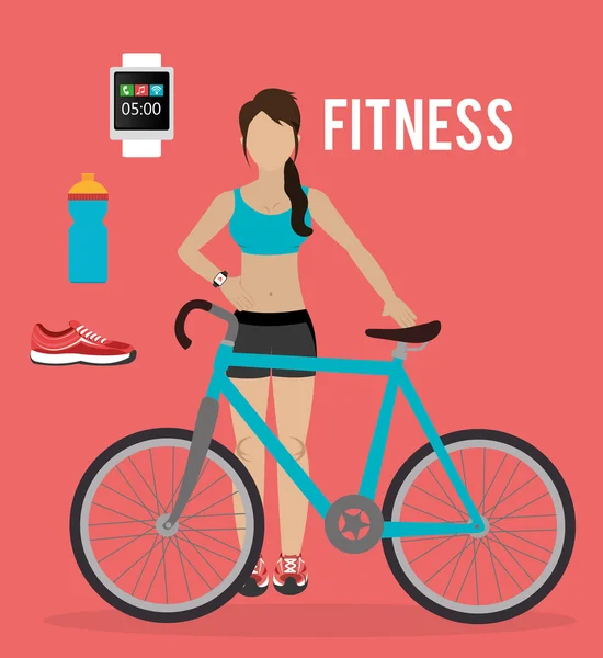 Estilo de vida saludable fitness — Vector de stock