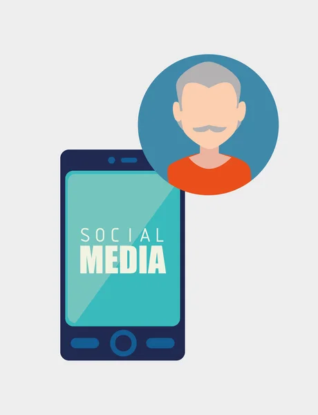 Médias sociaux et commerce électronique — Image vectorielle