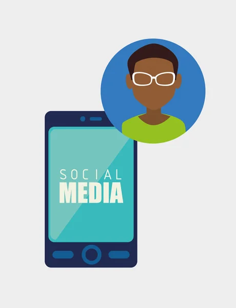 Médias sociaux et commerce électronique — Image vectorielle