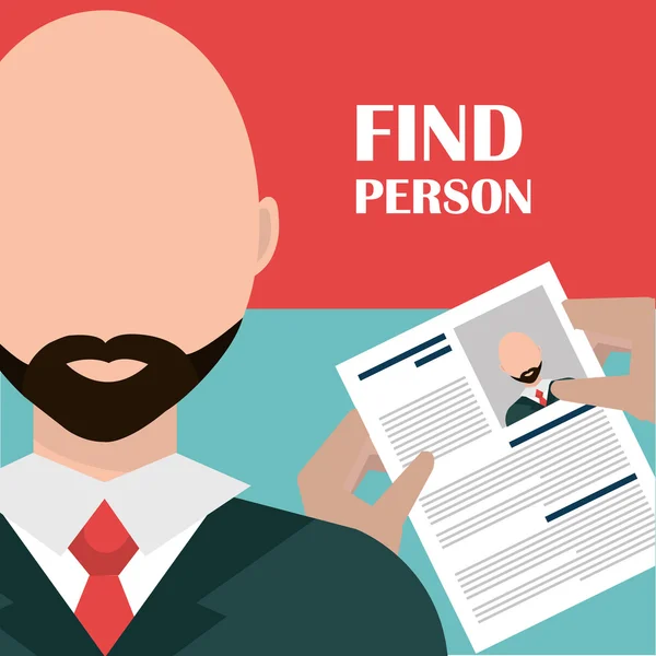 Find person and job interview — Stock Vector