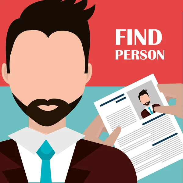 Find person and job interview — Stock Vector