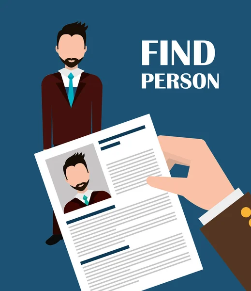 Find person and job interview — Stock Vector