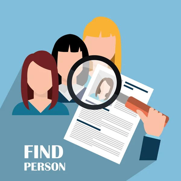 Hitta person och jobb intervju — Stock vektor