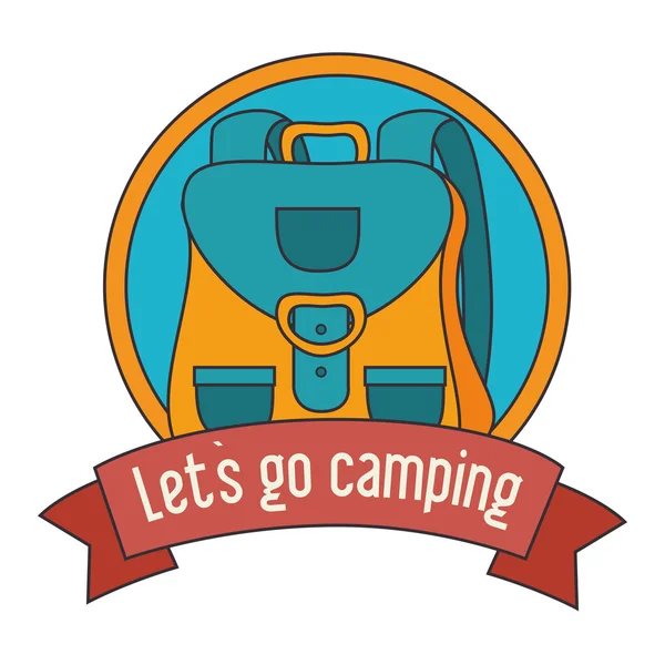 Campamento de verano y dibujos animados de viajes — Vector de stock