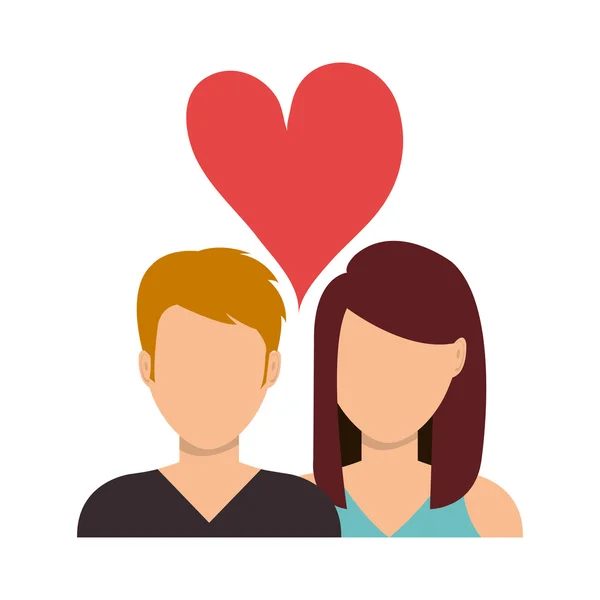 Pareja romántica enamorada — Vector de stock