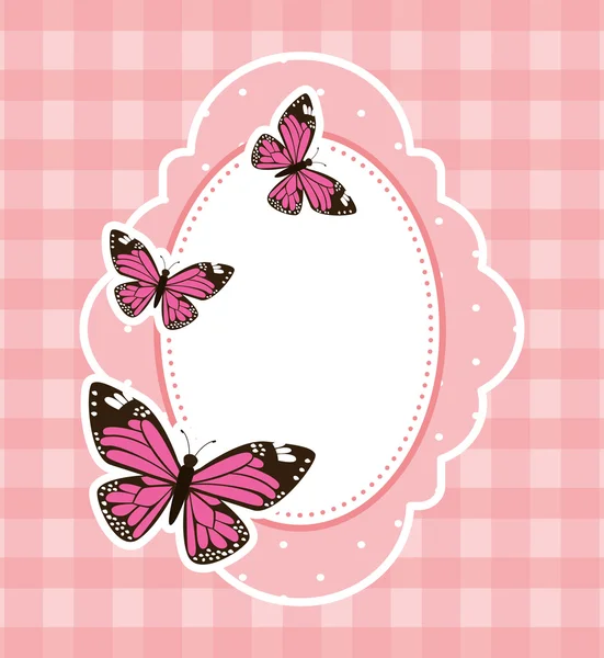 Beautiful butterfly frame — Stock Vector
