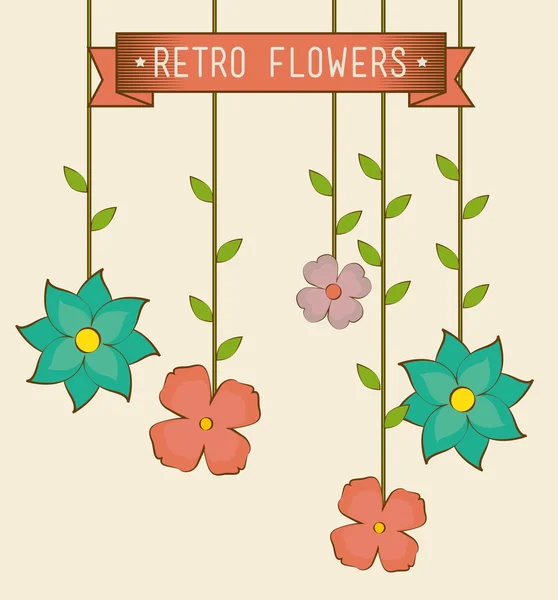 Flores y diseño floral — Vector de stock