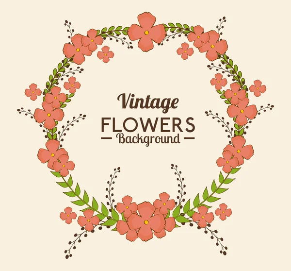 Flores y diseño floral — Vector de stock