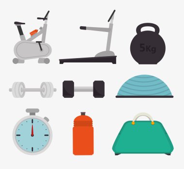 Spor salonu ve fitness yaşam tarzı tasarım