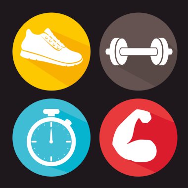 Spor salonu ve fitness yaşam tarzı tasarım